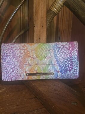 Brahmin Rainbow Ombre Croc-Embossed Leather Wallet